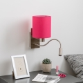 Brilagi - LED fleksibilna zidna lampa NUBILA 1xE27/25W/230V + LED/3W mat hrom/ružičasta