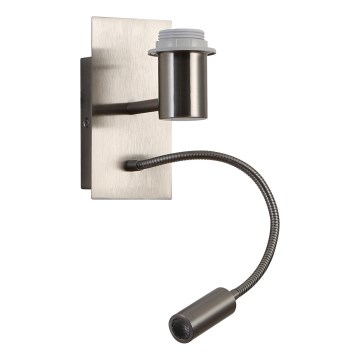 Brilagi - LED fleksibilna zidna lampa NUBILA 1xE27/25W/230V + LED/3W matni hrom