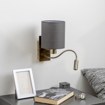 Brilagi - LED fleksibilna zidna lampa NUBILA 1xE27/25W/230V + LED/3W mesing/antracit