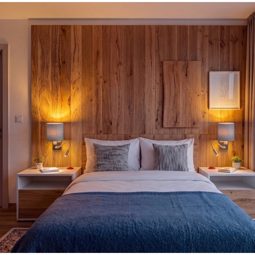 Brilagi - LED fleksibilna zidna lampa NUBILA 1xE27/25W/230V + LED/3W mesing/svetlo siva