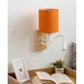 Brilagi - LED fleksibilna zidna lampa NUBILA WOOD 1xE27/25W/230V + LED/3W hrast/bela/narandžasta