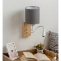 Brilagi - LED fleksibilna zidna lampa NUBILA WOOD 1xE27/25W/230V + LED/3W hrast/bela/svetlo siva