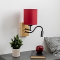 Brilagi - LED fleksibilna zidna lampa NUBILA WOOD 1xE27/25W/230V + LED/3W hrast/pompejanska crvena