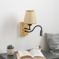 Brilagi - LED fleksibilna zidna lampa NUBILA WOOD 1xE27/25W/230V + LED/3W hrast/svetlo braon