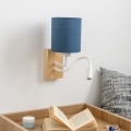 Brilagi - LED fleksibilna zidna lampa NUBILA WOOD 1xE27/25W/230V + LED/3W hrast/tamno plava
