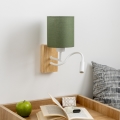 Brilagi - LED fleksibilna zidna lampa NUBILA WOOD 1xE27/25W/230V + LED/3W hrast/zelena