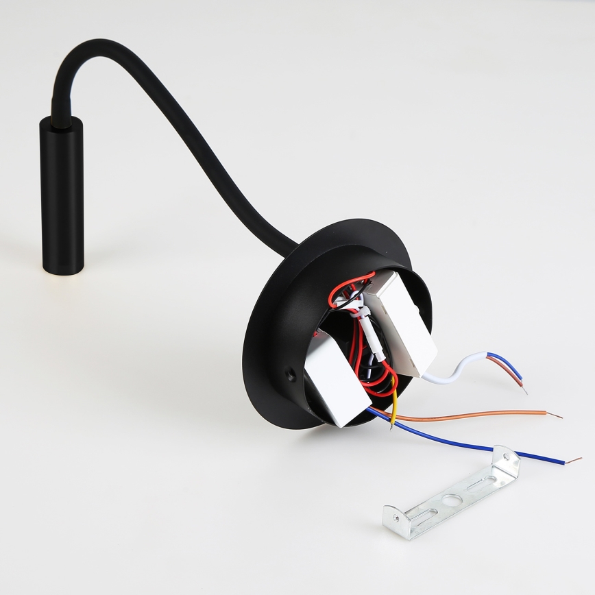 Brilagi - LED fleksibilna zidna lampa sa USB portom MAYA LED/3W/230V 4000K crna
