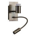 Brilagi - LED fleksibilna zidna svetiljka NUBILA 1xE27/25W/230V + LED/3W mesing