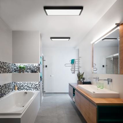 Brilagi - LED prigušiva stropno svetlo za kupatilo FRAME SMART LED/50W/230V 60x60 cm 3000-6000K IP44 crna + daljinski upravljač