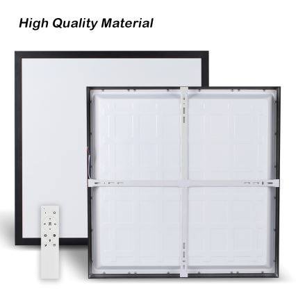 Brilagi - LED prigušiva stropno svetlo za kupatilo FRAME SMART LED/50W/230V 60x60 cm 3000-6000K IP44 crna + daljinski upravljač