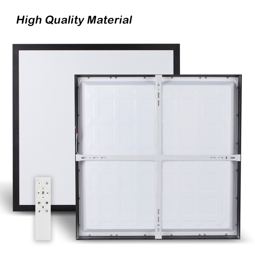 Brilagi - LED prigušiva stropno svetlo za kupatilo FRAME SMART LED/50W/230V 60x60 cm 3000-6000K IP44 crna + daljinski upravljač