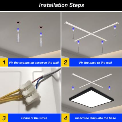 Brilagi - LED prigušiva stropno svetlo za kupatilo FRAME SMART LED/50W/230V 60x60 cm 3000-6000K IP44 crna + daljinski upravljač