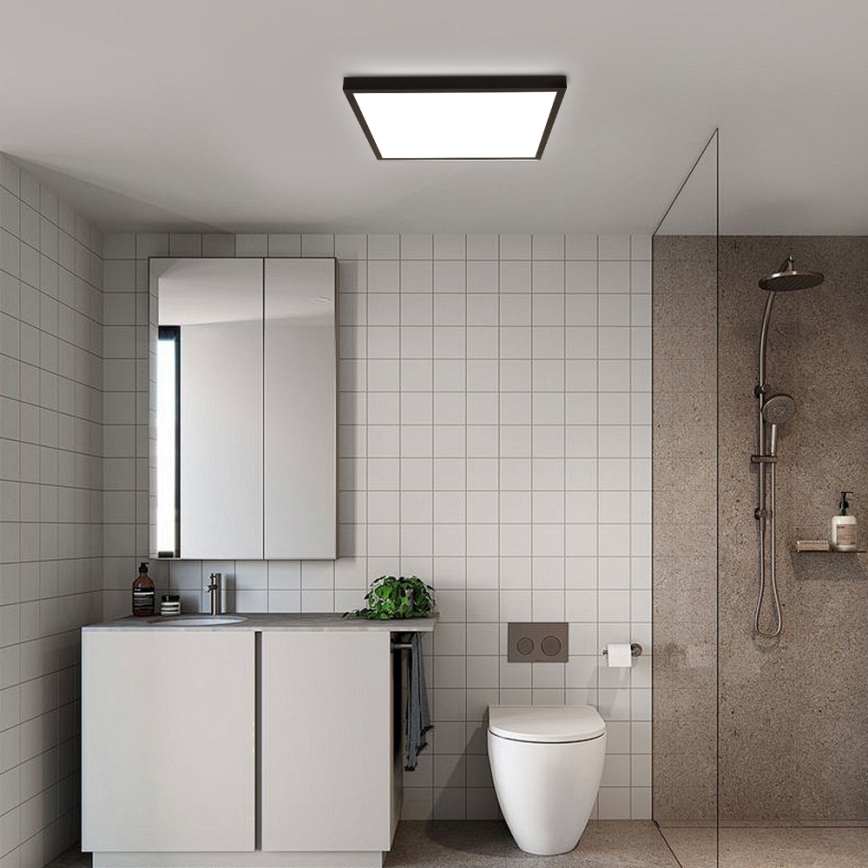 Brilagi - LED prigušiva stropno svetlo za kupatilo FRAME SMART LED/50W/230V 60x60 cm 3000-6000K IP44 crna + daljinski upravljač