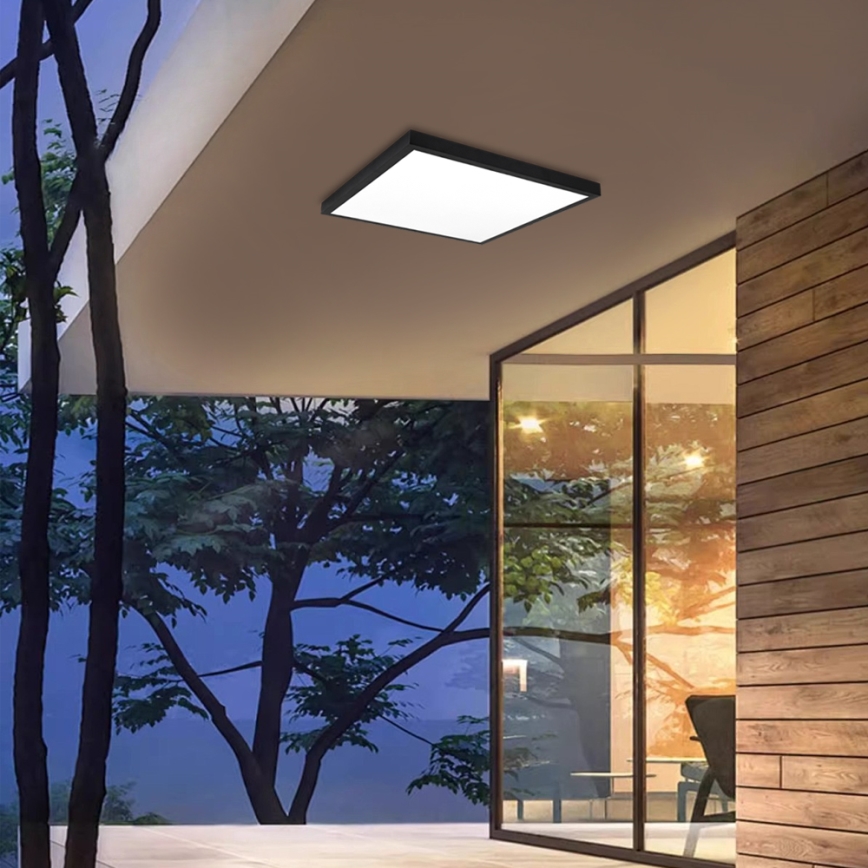 Brilagi - LED prigušiva stropno svetlo za kupatilo FRAME SMART LED/50W/230V 60x60 cm 3000-6000K IP44 crna + daljinski upravljač