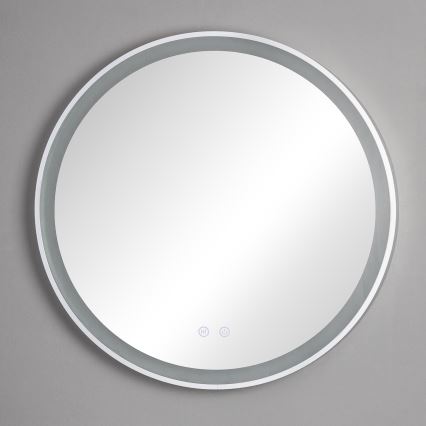 Brilagi - LED prigušiva kupatilsko grejano ogledalo sa pozadinskim osvetljenjem ALU PRO LED/18W/230V prečnik 60 cm 3000/4000/6500K IP44 mat hrom CRI 90