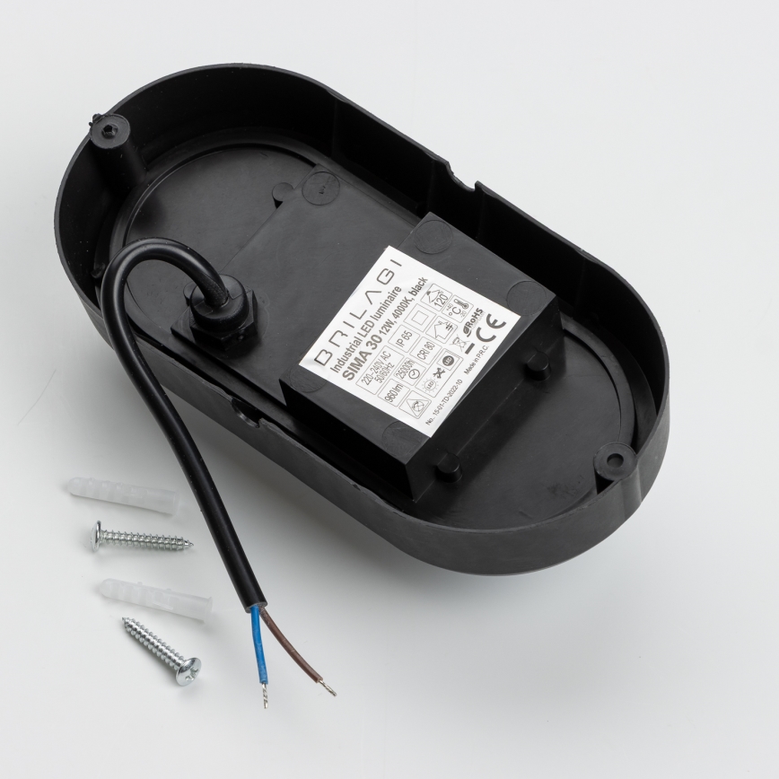 Brilagi - LED industrijska stropna svetiljka SIMA LED/12W/230V IP65 crna