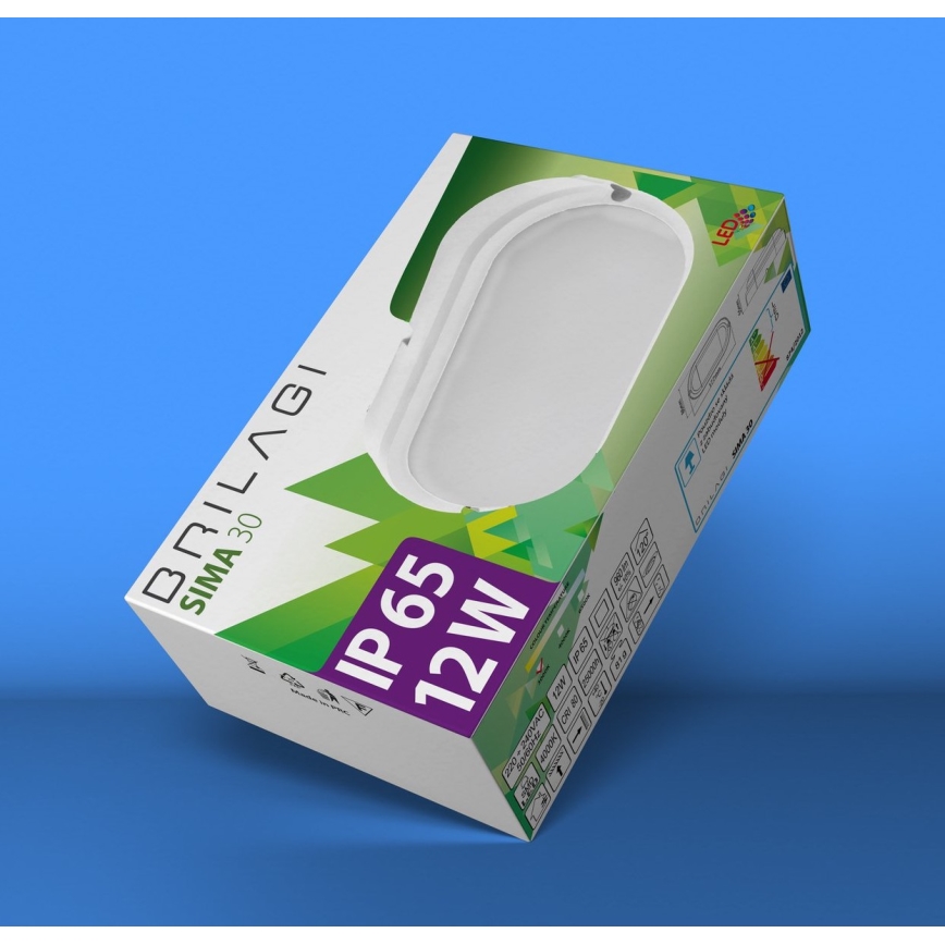 Brilagi - LED industrijsko plafonsko svetlo SIMA LED/12W/230V IP65 bela