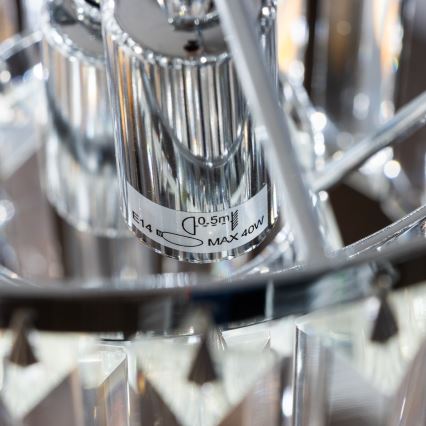 Brilagi - LED kristalni luster na lancu MOZART 4xE14/40W/230V sjajni hrom