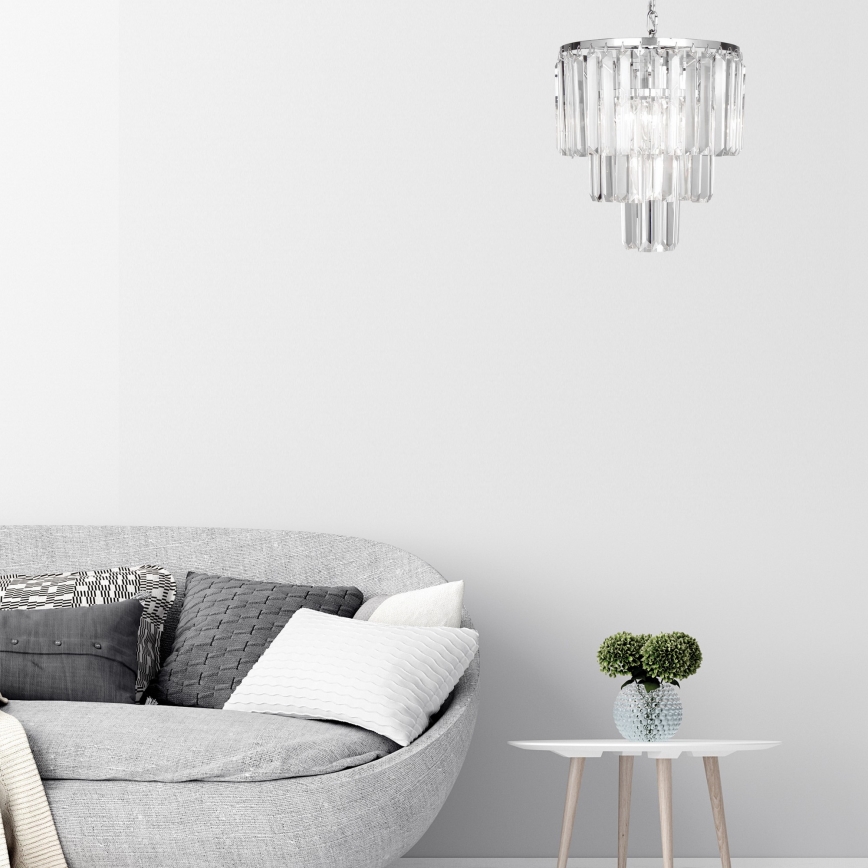 Brilagi - LED kristalni luster na lancu MOZART 4xE14/40W/230V sjajni hrom