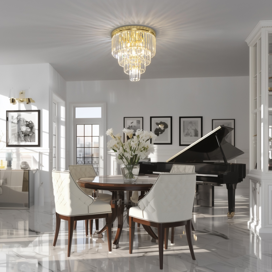 Brilagi - LED kristalno plafonsko svetlo MOZART 5xE14/40W/230V, prečnik 40 cm, zlatno