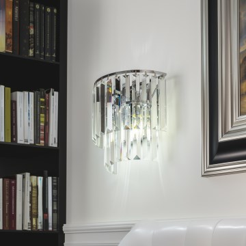 Brilagi - LED kristalno zidno svetlo MOZART 2xE14/40W/230V sjajni hrom