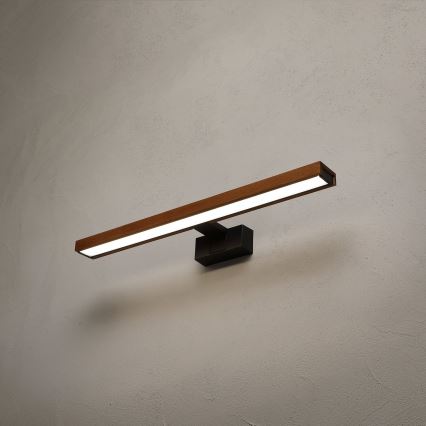 BRILAGI - LED kupatilsko osvetljenje za ogledalo 3u1 WOODY MIRROR LED/12W/230V 60 cm IP44 crna/hrast trešnja