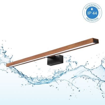 BRILAGI - LED osvetljenje za kupatilsko ogledalo 3u1 WOODY MIRROR LED/15W/230V 80 cm IP44 crna/hrast trešnja