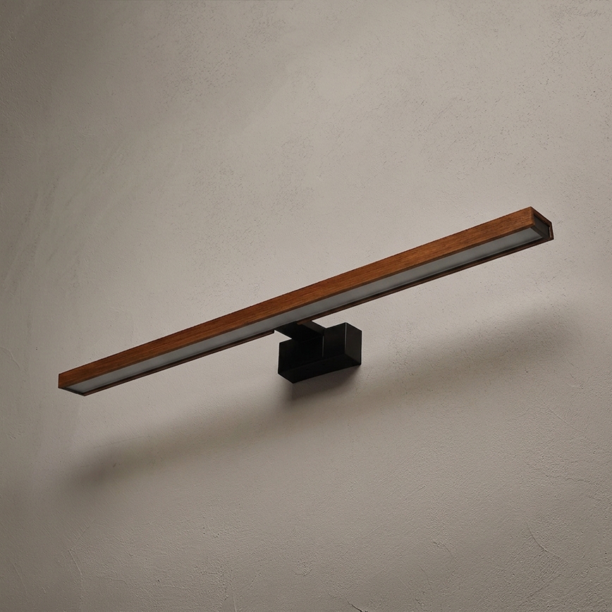 BRILAGI - LED osvetljenje za kupatilsko ogledalo 3u1 WOODY MIRROR LED/15W/230V 80 cm IP44 crna/hrast trešnja