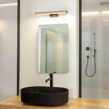 BRILAGI - LED rasveta za kupatilsko ogledalo WOODY MIRROR LED/8W/230V 40 cm IP44 hrast/crna