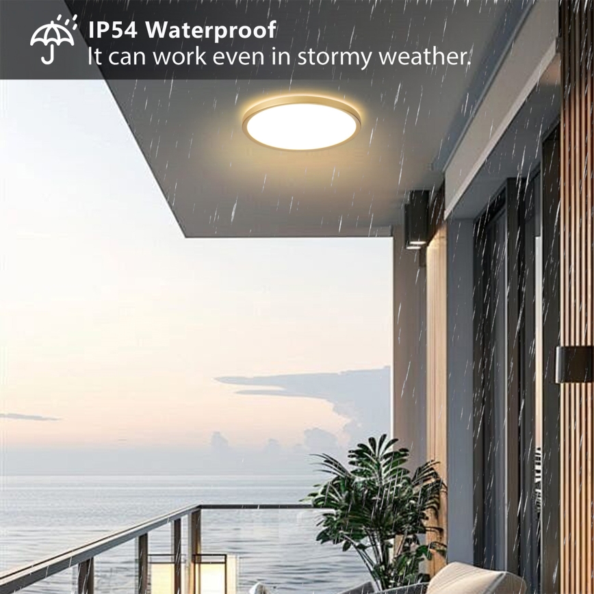 Brilagi - LED kupatilsko stropno svetlo ULTRA SLIM LED/24W/230V Ø 42 cm zlatno IP54