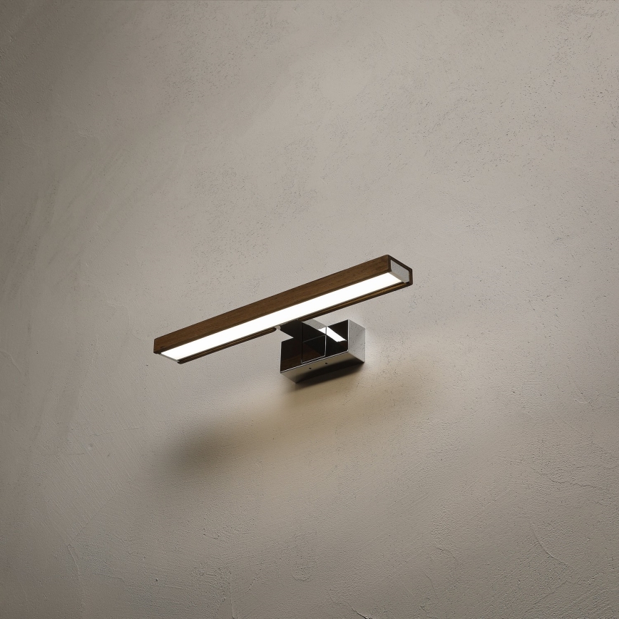 BRILAGI - LED kupatilsko osvetljenje za ogledalo 3u1 WOODY MIRROR LED/8W/230V 40 cm IP44 sjajni hrom/hrast-orah
