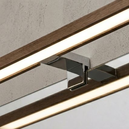 BRILAGI - LED kupatilsko osvetljenje za ogledalo 3u1 WOODY MIRROR LED/8W/230V 40 cm IP44 sjajni hrom/hrast-orah