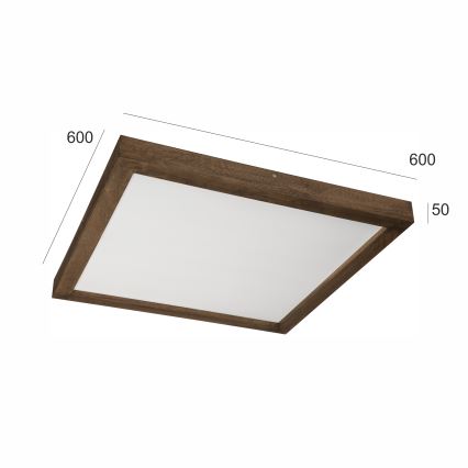Brilagi - LED plafonsko svetlo za kupatilo WOODY FRAME LED/40W/230V 60x60 cm IP44 hrast orah