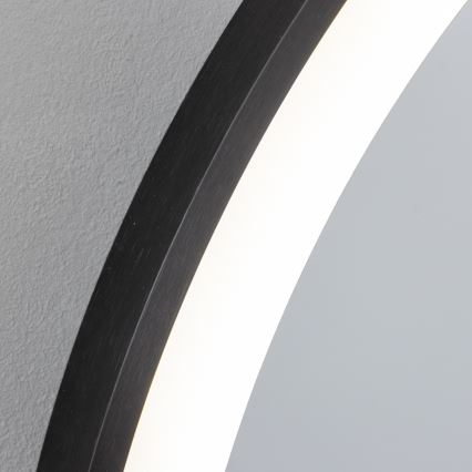 Brilagi - LED kupatilsko ogledalo ASTI LED/19W/230V prečnik 60 cm crno IP44 CRI 90 prigušiva + CCT