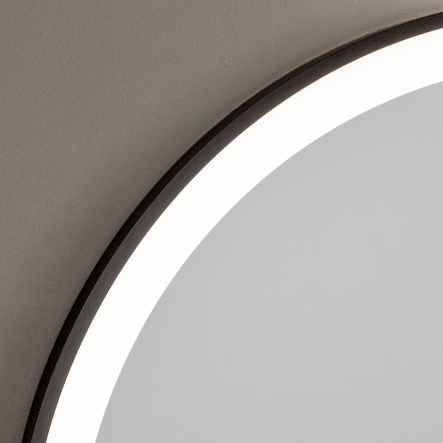 Brilagi - LED kupatilsko ogledalo ASTI LED/19W/230V prečnik 60 cm crno IP44 CRI 90 prigušiva + CCT