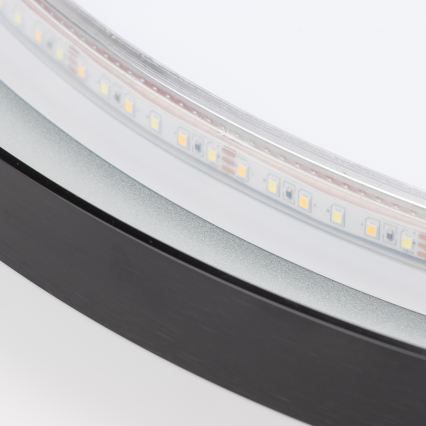 Brilagi - LED kupatilsko ogledalo ASTI LED/19W/230V prečnik 60 cm crno IP44 CRI 90 prigušiva + CCT