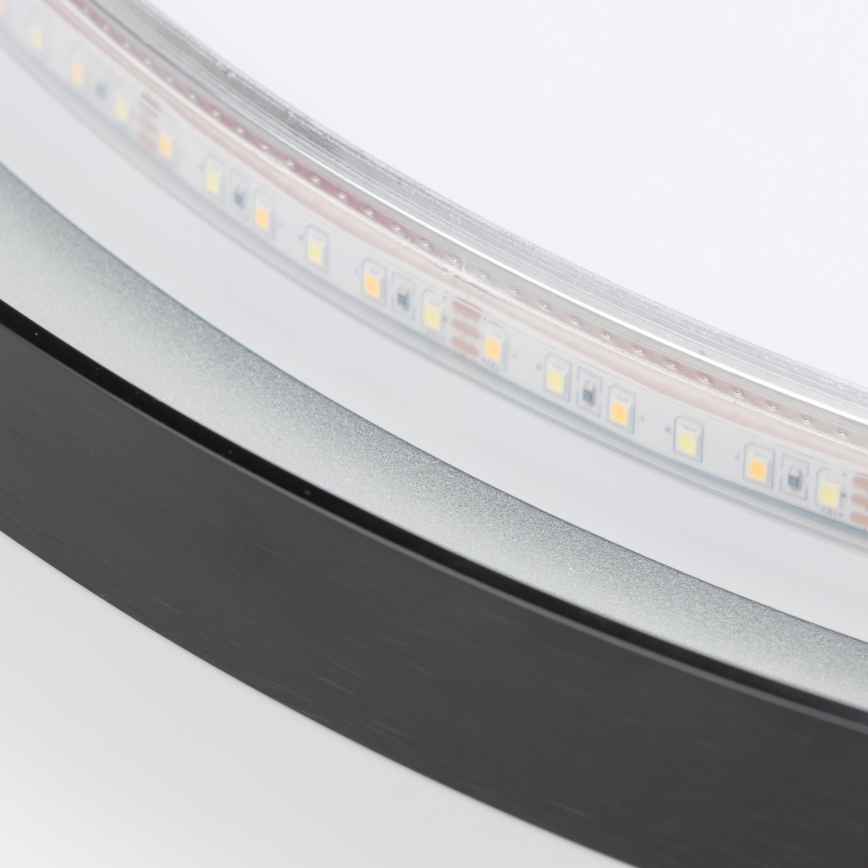 Brilagi - LED kupatilsko ogledalo ASTI LED/19W/230V prečnik 60 cm crno IP44 CRI 90 prigušiva + CCT