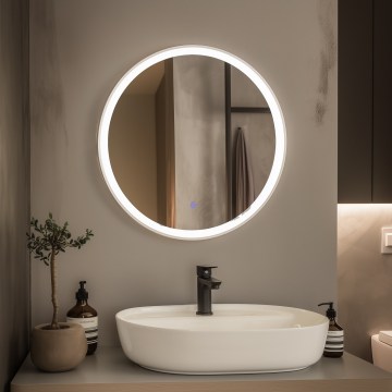 Brilagi - LED kupatilsko ogledalo TORINO LED/19W/230V prečnik 60 cm srebrno IP44 CRI 90 prigušiva + CCT