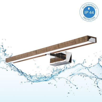 BRILAGI - LED kupatilsko osvetljenje za ogledalo 3u1 WOODY MIRROR LED/12W/230V 60 cm IP44 sjajni hrom/hrast-orah