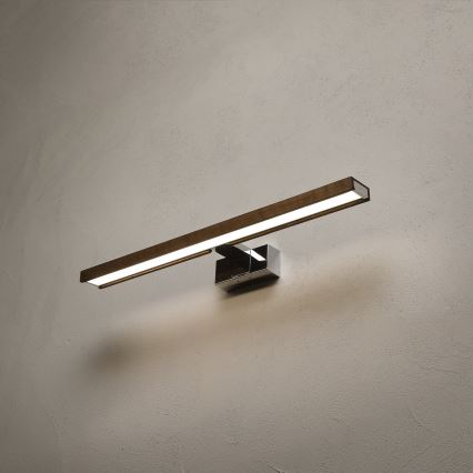 BRILAGI - LED kupatilsko osvetljenje za ogledalo 3u1 WOODY MIRROR LED/12W/230V 60 cm IP44 sjajni hrom/hrast-orah