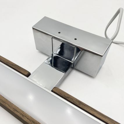 BRILAGI - LED kupatilsko osvetljenje za ogledalo 3u1 WOODY MIRROR LED/12W/230V 60 cm IP44 sjajni hrom/hrast-orah