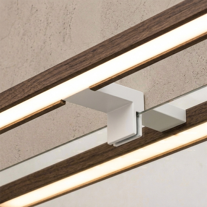 BRILAGI - LED kupatilsko osvetljenje za ogledalo 3u1 WOODY MIRROR 3v1 LED/12W/230V 60 cm IP44 bela/hrast orah