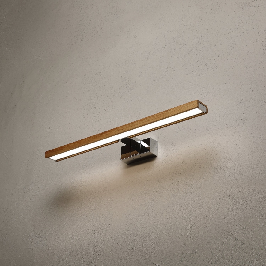 BRILAGI - WOODY MIRROR LED 3u1 osvetljenje za kupatilsko ogledalo LED/12W/230V 60 cm IP44 sjajni hrom/hrast