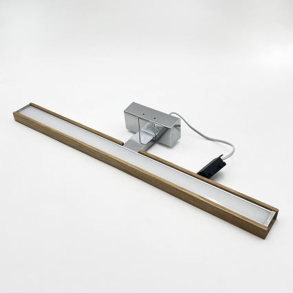 BRILAGI - WOODY MIRROR LED 3u1 osvetljenje za kupatilsko ogledalo LED/12W/230V 60 cm IP44 sjajni hrom/hrast