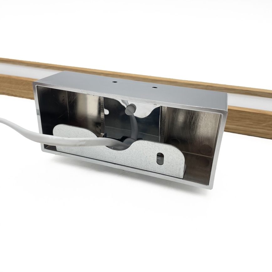 BRILAGI - WOODY MIRROR LED 3u1 osvetljenje za kupatilsko ogledalo LED/12W/230V 60 cm IP44 sjajni hrom/hrast