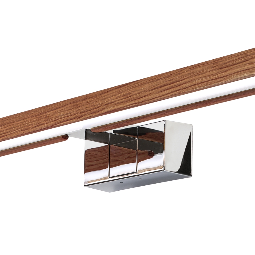 BRILAGI - LED osvetljenje za kupatilsko ogledalo 3u1 WOODY MIRROR LED/15W/230V 80 cm IP44 sjajni hrom/hrast trešnja