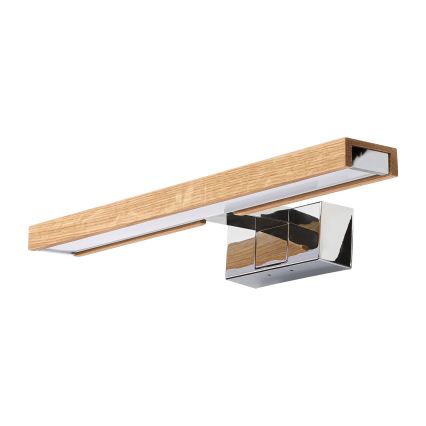 BRILAGI - LED kupatilsko osvetljenje za ogledala 3u1 WOODY MIRROR LED/8W/230V 40 cm IP44 sjajni hrom/hrast