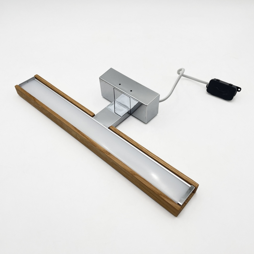 BRILAGI - LED kupatilsko osvetljenje za ogledala 3u1 WOODY MIRROR LED/8W/230V 40 cm IP44 sjajni hrom/hrast