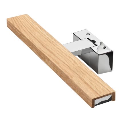 BRILAGI - LED kupatilsko osvetljenje za ogledala 3u1 WOODY MIRROR LED/8W/230V 40 cm IP44 sjajni hrom/hrast
