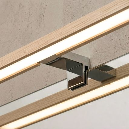 BRILAGI - LED kupatilsko osvetljenje za ogledala 3u1 WOODY MIRROR LED/8W/230V 40 cm IP44 sjajni hrom/hrast